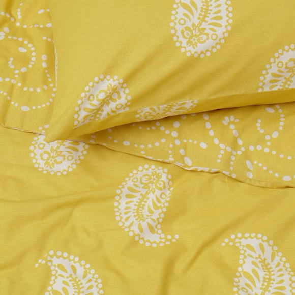 IKEA AROMATISK Duvet Cover And Pillowcases, Yellow, Full/Queen (305.692.79) NEW - Picture 5 of 5